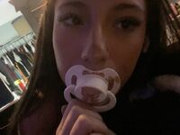 Super cute diaper girl showing off