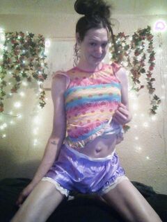 millie in satin purple bloomers and diaper!