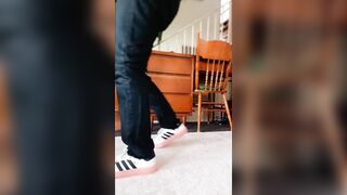 Girl Messes in Front of Desk