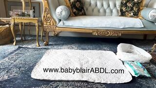 Baby Blair ABDL - Messing A Fart Filled White Diaper