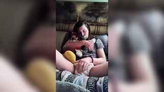 FaylynnTheABDL - Masturbating In Diaper While Holding Stuffie And Drinking Bottle