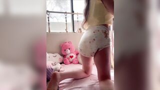 abdl girl pee in diaper