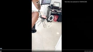 Cute girl peeing in diaper