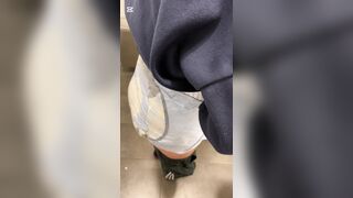 She went to the store in a diaper and took a dump there. She chang in a public toilet