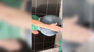 Full diaper girl under jeans