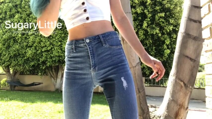 Wetting diaper and jeans