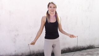 Caireen peeing her leggings