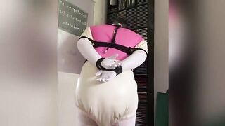 PVC and Diaper Sissy Bondage 069