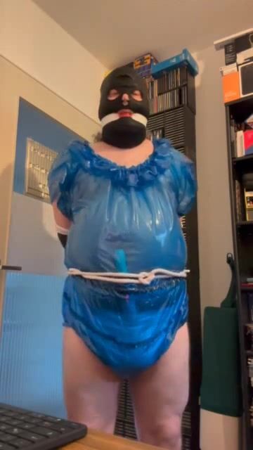 PVC and Diaper Sissy Bondage 061