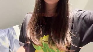 diaper gril wetting and trying out clothes