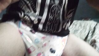 Virgin in his soaked gamer boy diaper!