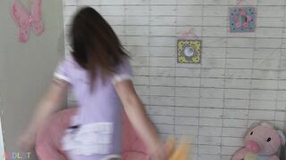 Baby Chloe - Chloe Shows Off Her Diaper And Helps StepDaddy Cum