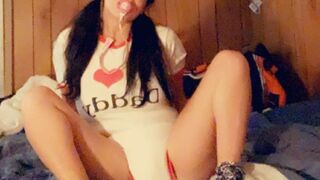 *Amateur* Wet Diaper Girl Masturbates and Changes
