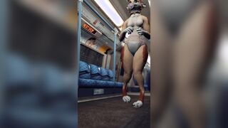 Jessey diapered on the subway