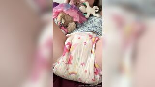 Abdl girl in wet diaper