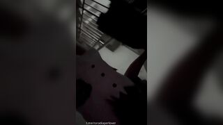 Girl wets her diaper outside public