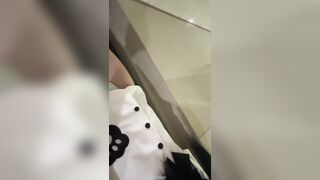 Girl wets her diaper outside public