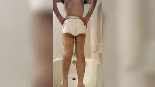 messing diaper - standing