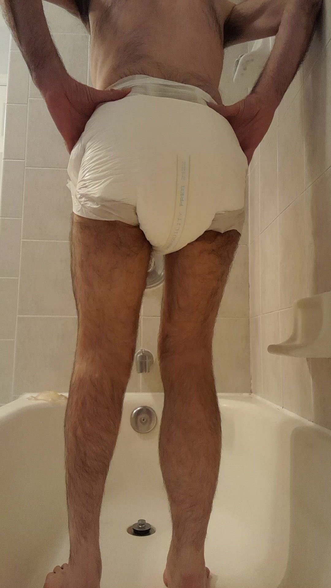 messing diaper - standing