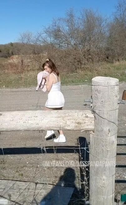 Baby girl climbs over fence