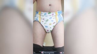 Diaper boy morning pee