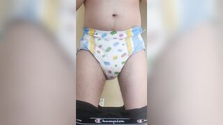 Diaper boy morning pee