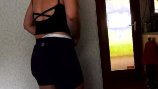 ADC - filling my diapee and putting some tight sport shorts over it so tight against my stinky bum