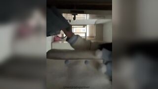 Wet diaper girl in public