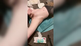 (Scat)Daddy fucks and comes on my poo covered pussy