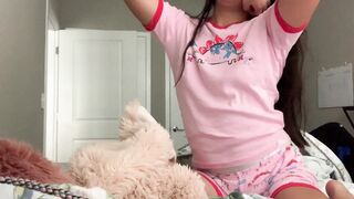 Cute Girl Diapered Under Pajamas