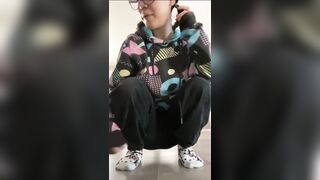 Pooping her diaper and even more