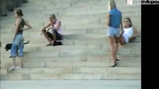 2 girls mess thier panties in public