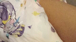 Changing wet diapers.