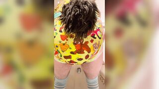 Deer fursuiter loudly poops his diaper