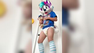 Fursuiter locked outside bathroom messes himself