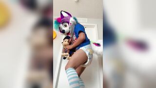 Fursuiter locked outside bathroom messes himself
