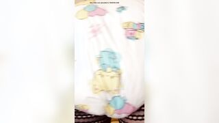 Girl teases in diaper and farts
