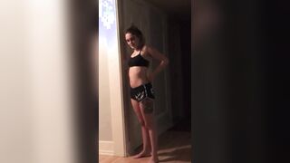 Cute girl shows Pull up