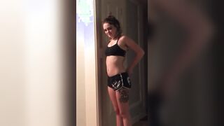 Cute girl shows Pull up