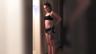 Cute girl shows Pull up