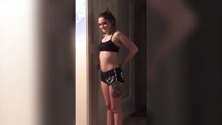 Cute girl shows Pull up