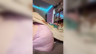 Blonde showing off diaper