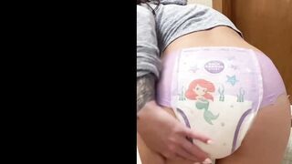 Girl poops pull-up loud mess