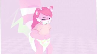 Red panda makes a huge mess in her diaper