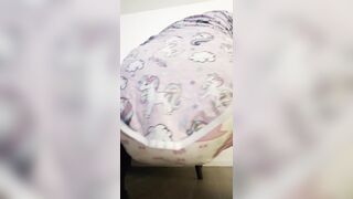 Girl pooping diaper