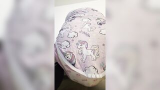 Girl pooping diaper
