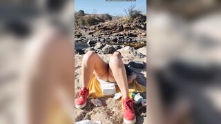Girl change messy diaper publicly