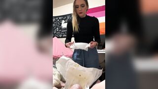 mom changes dirty diaper #2