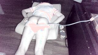 Messy Sissy food Diaper Enema