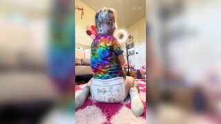 One very bouncy baby while messy